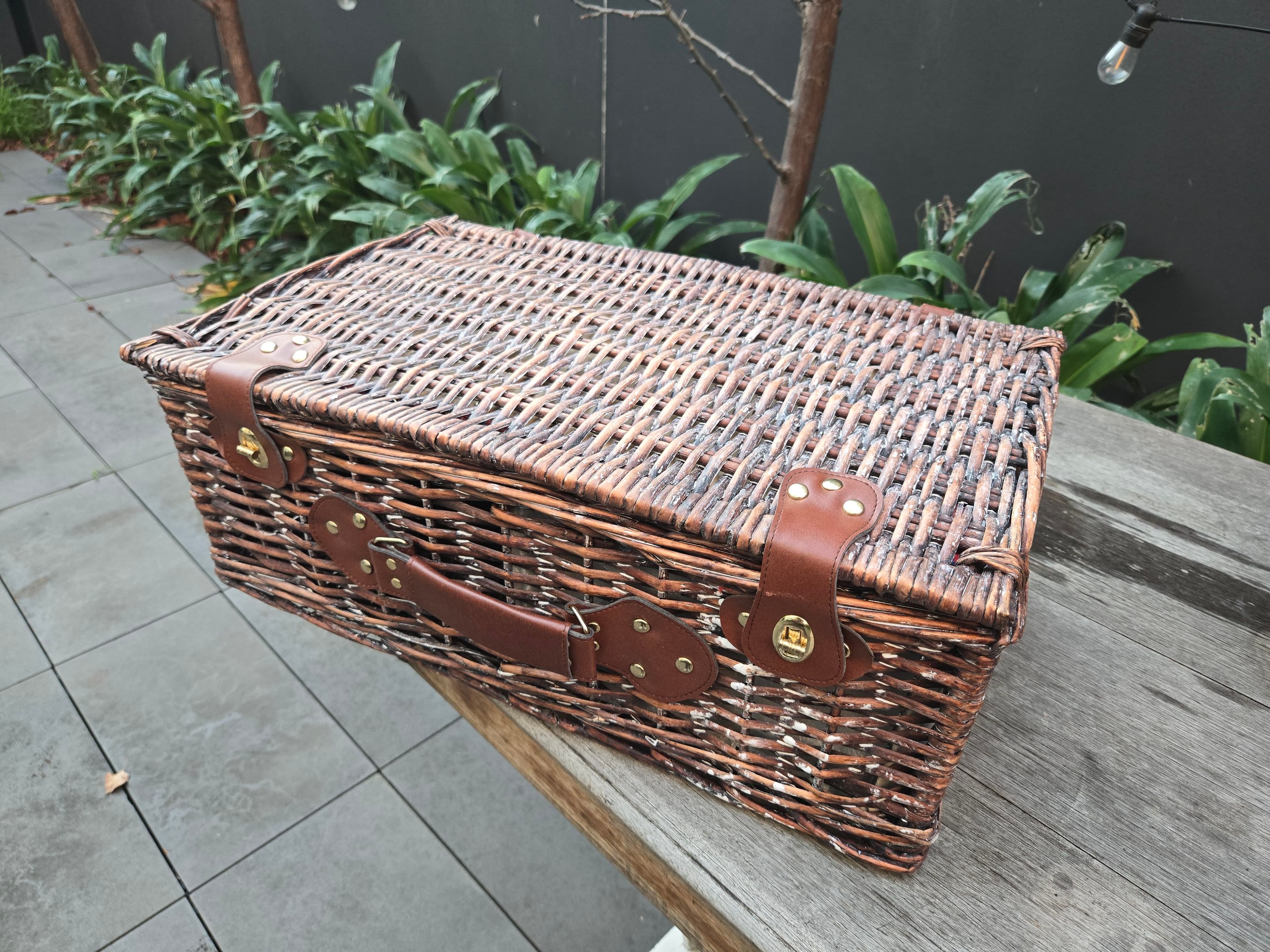 Brown Wicker Picnic Basket, photo 1 of 5