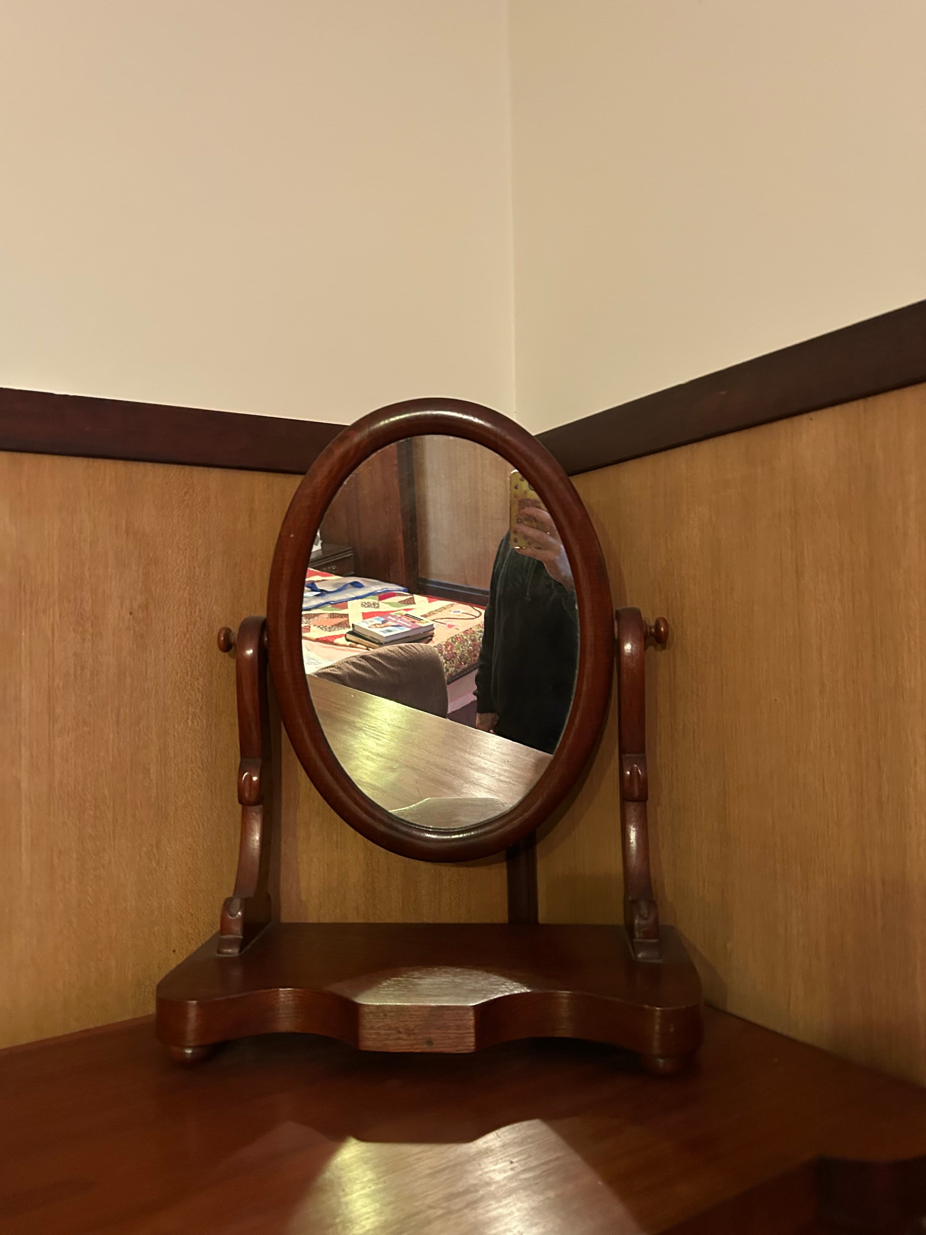 Brown Wood Vanity Mirror