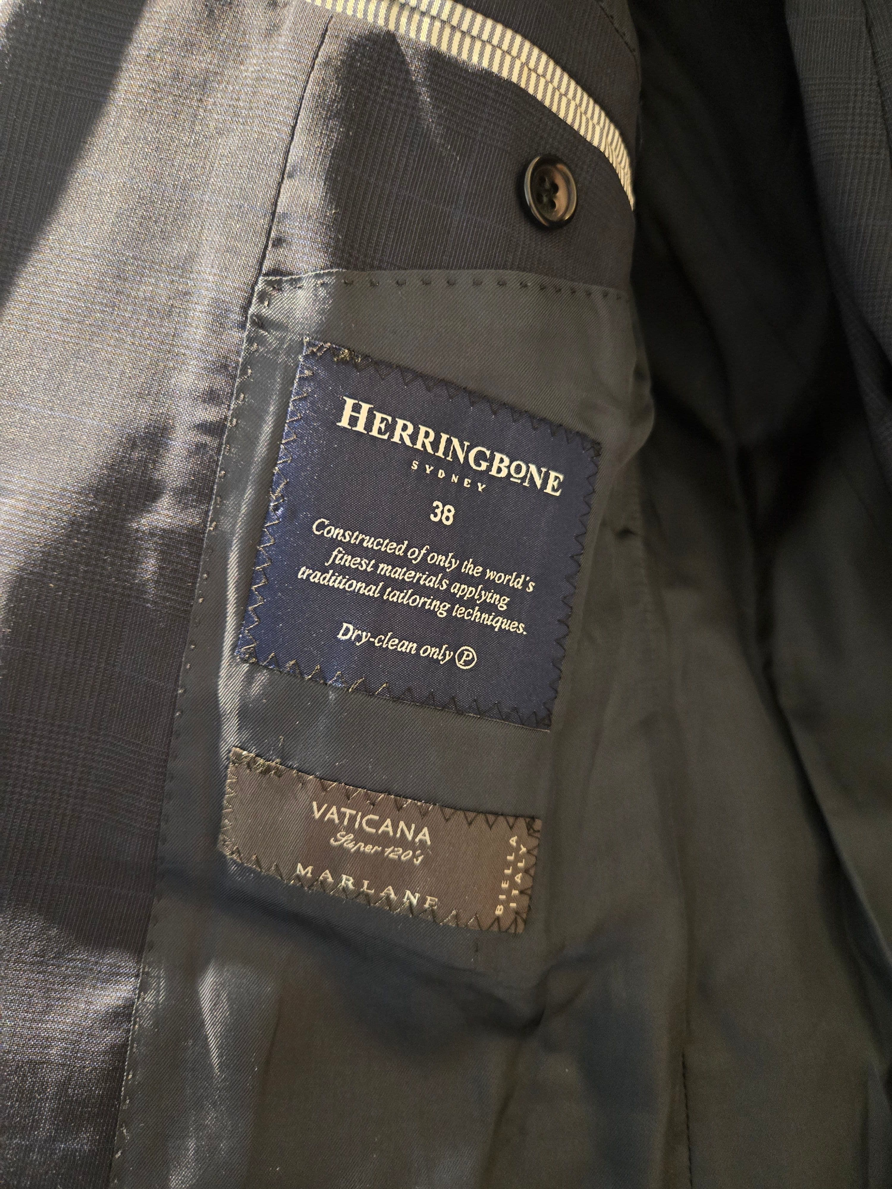 Navy Herringbone Suit, photo 5 of 5