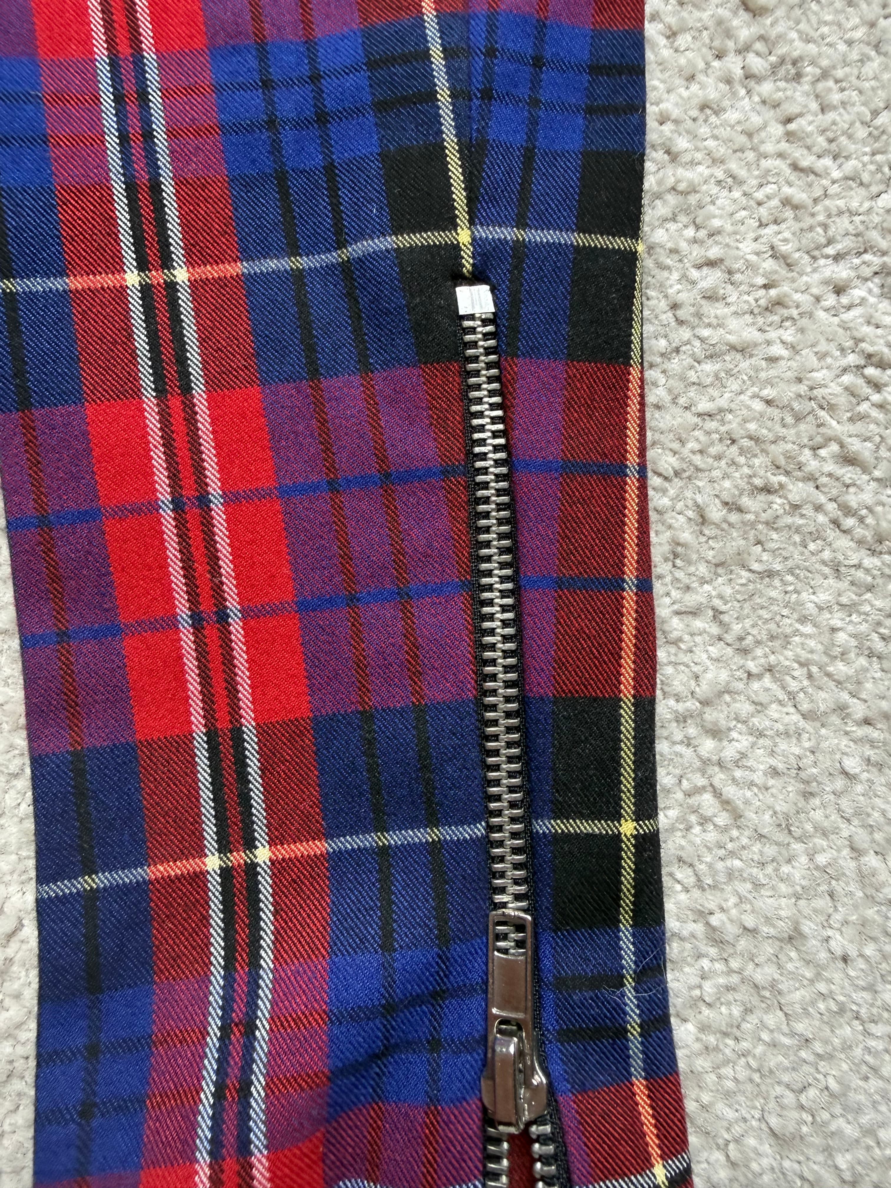 Red Strapless Tartan Plaid Mini Dress with Detached Sleeves, photo 3 of 4