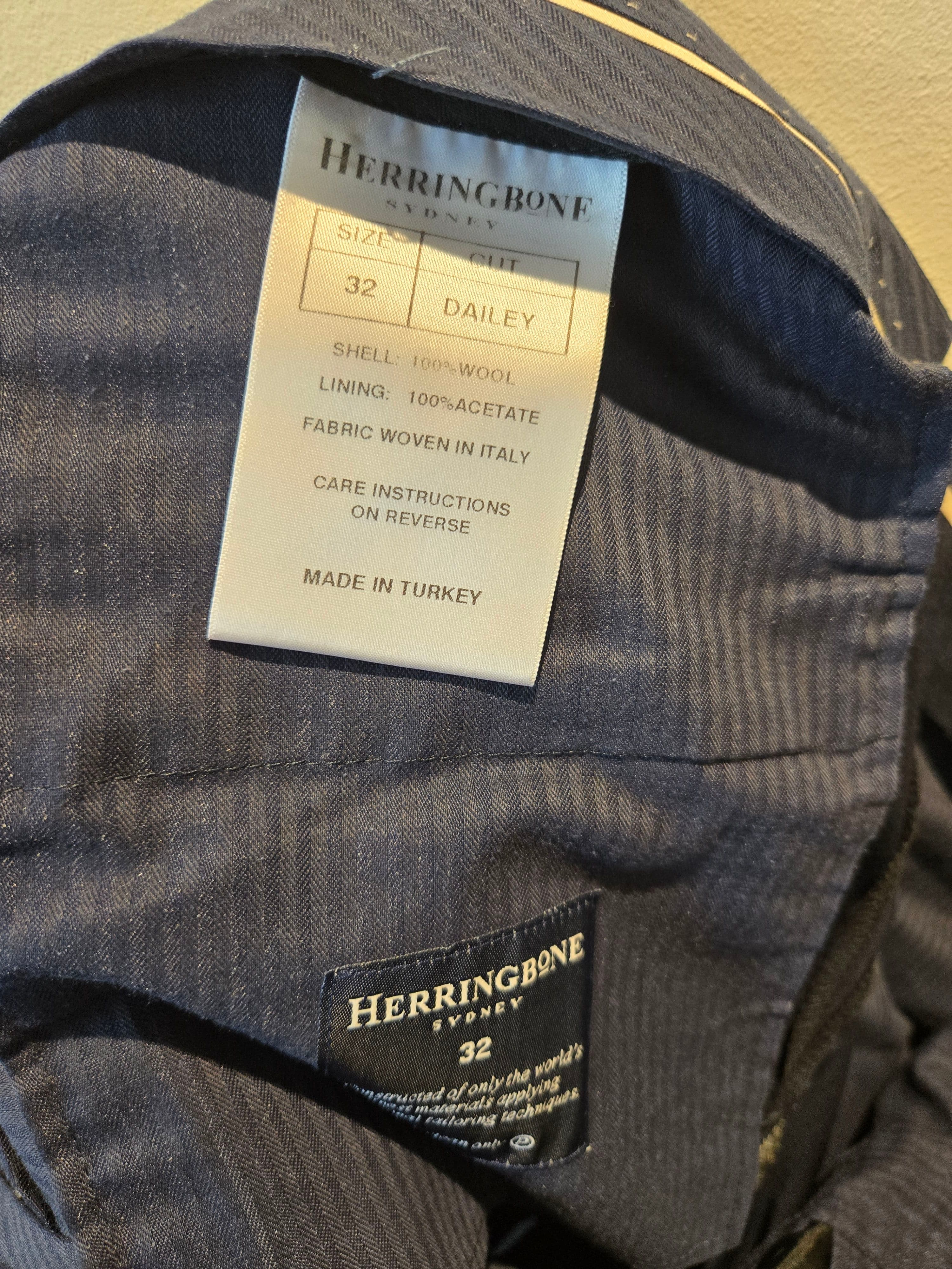 Navy Herringbone Suit, photo 3 of 5