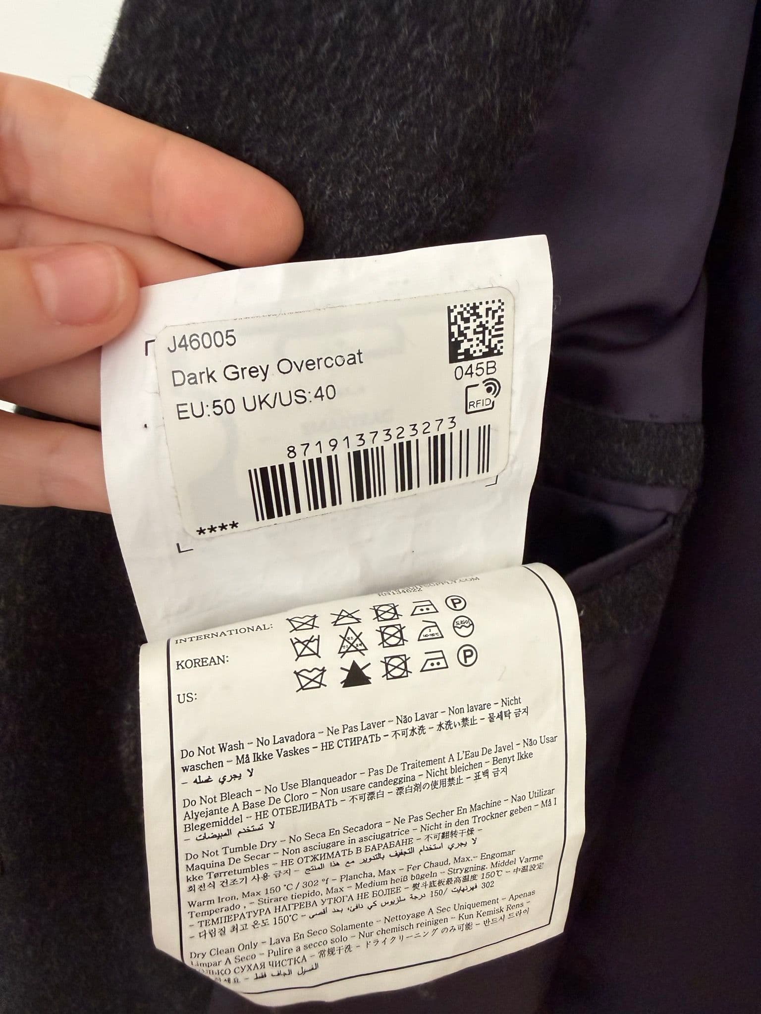 Suit supply Charcoal Grey Wool Overcoat, photo 4 of 5