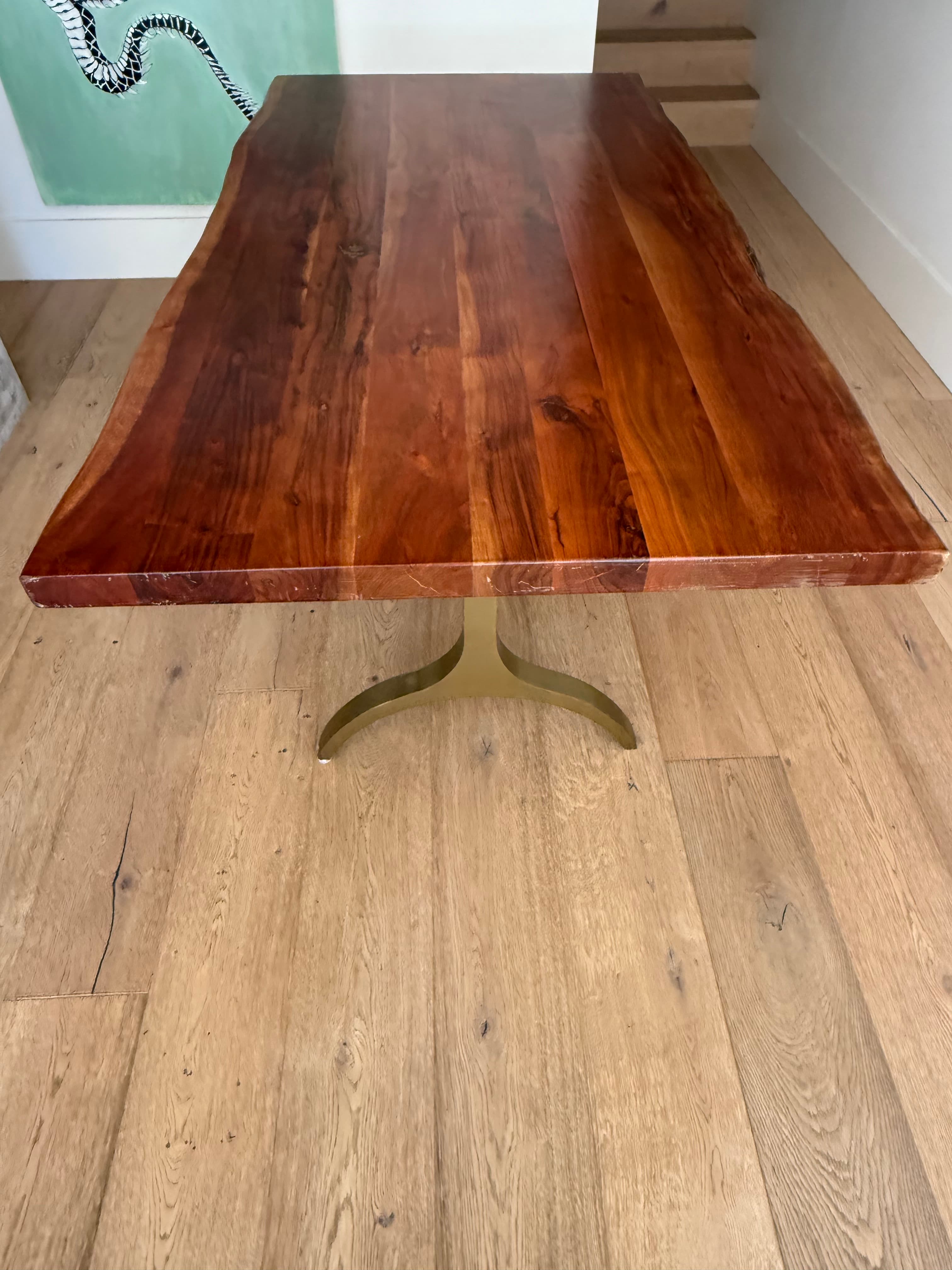 West elm Brown Wood Dining Table with wishbone legs, photo 2 of 5