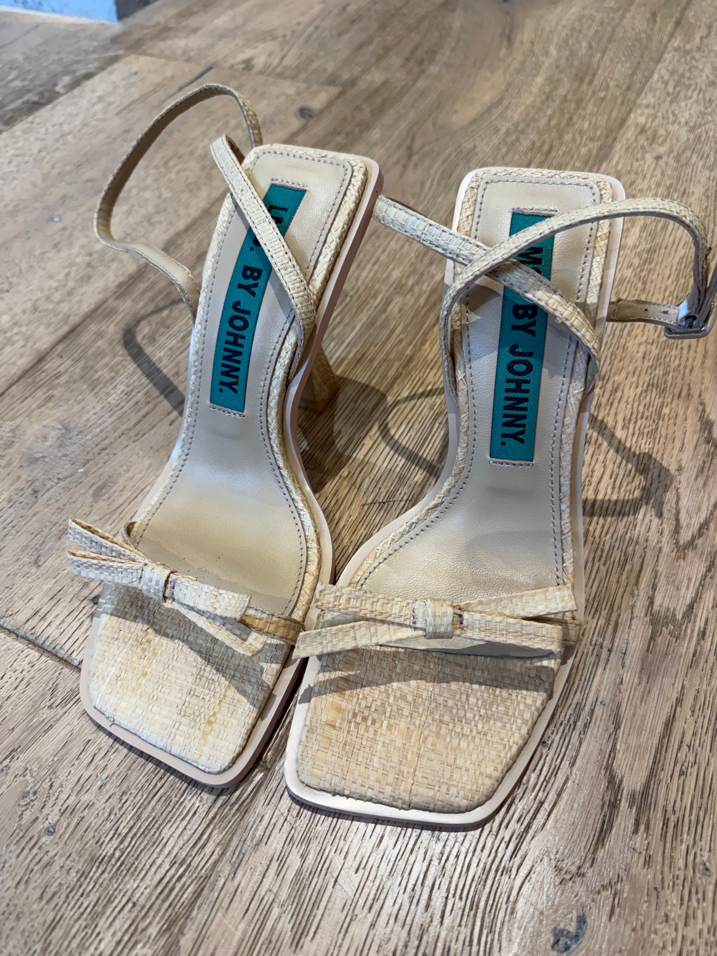 BY JOHNNY Mia Raffia High Heel Sandals, photo 3 of 3