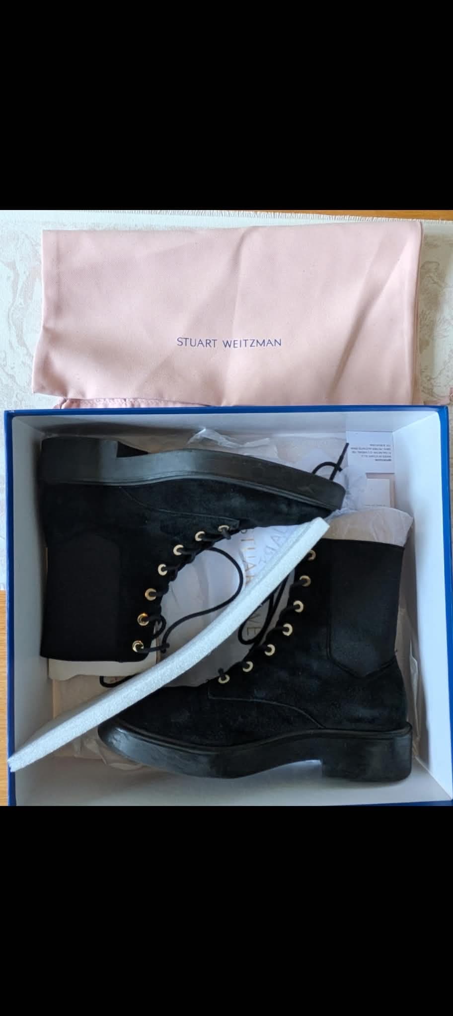 Black Suede Combat Boots size 37.5/7B, photo 1 of 4