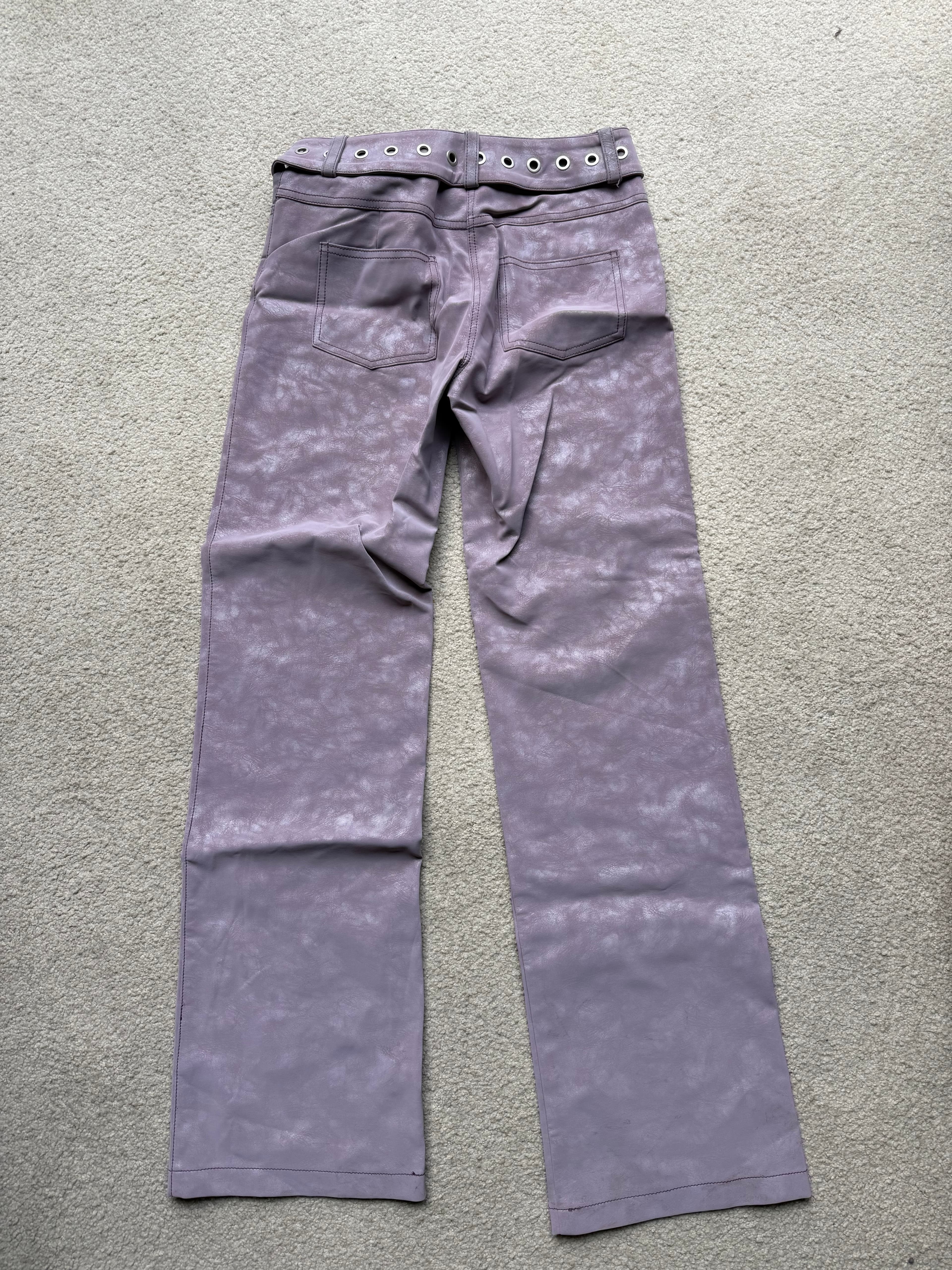 I.am.gia Lavender Faux Leather Trousers with buckle belt, photo 2 of 4