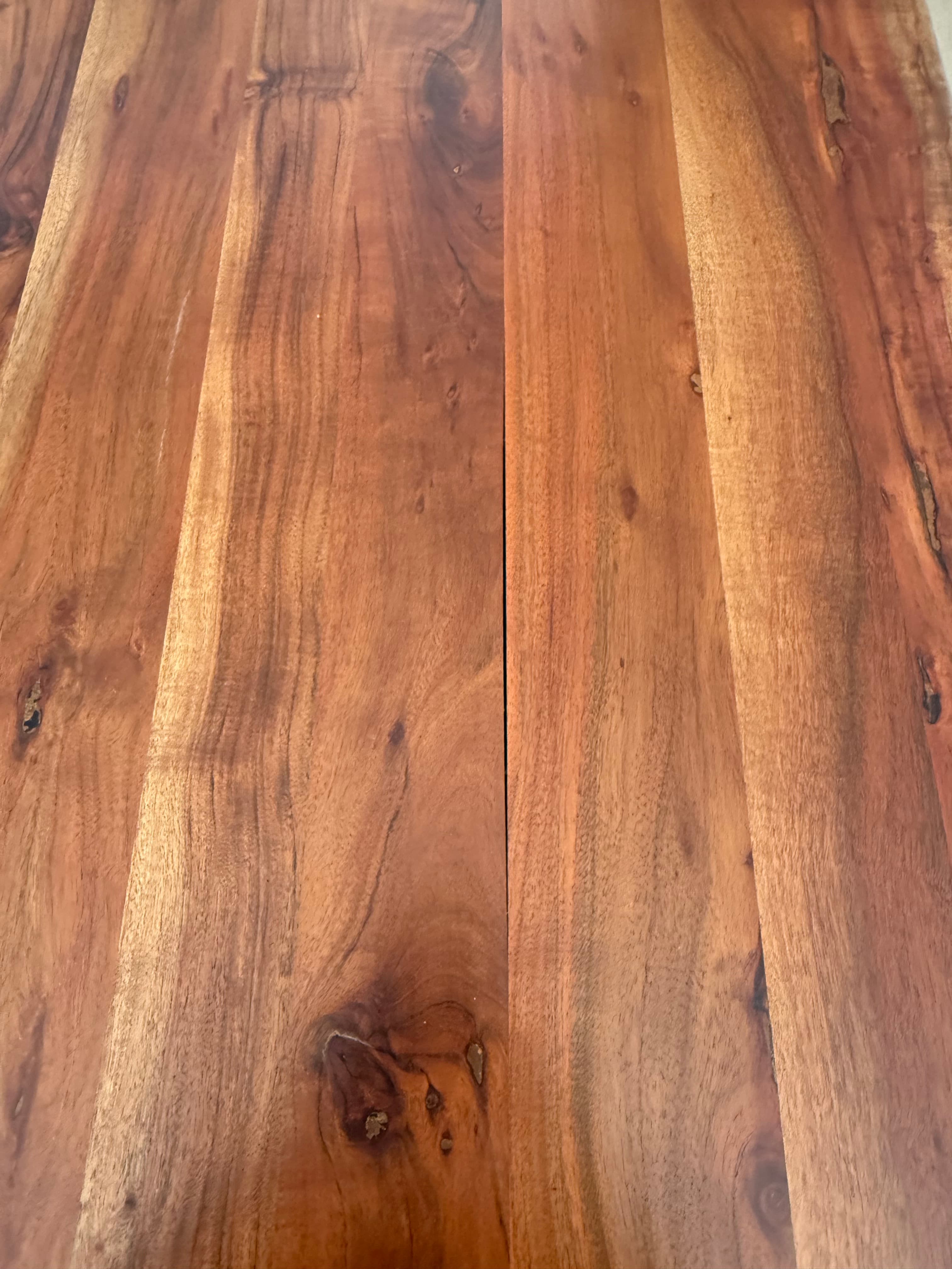 West elm Brown Wood Dining Table with wishbone legs, photo 4 of 5