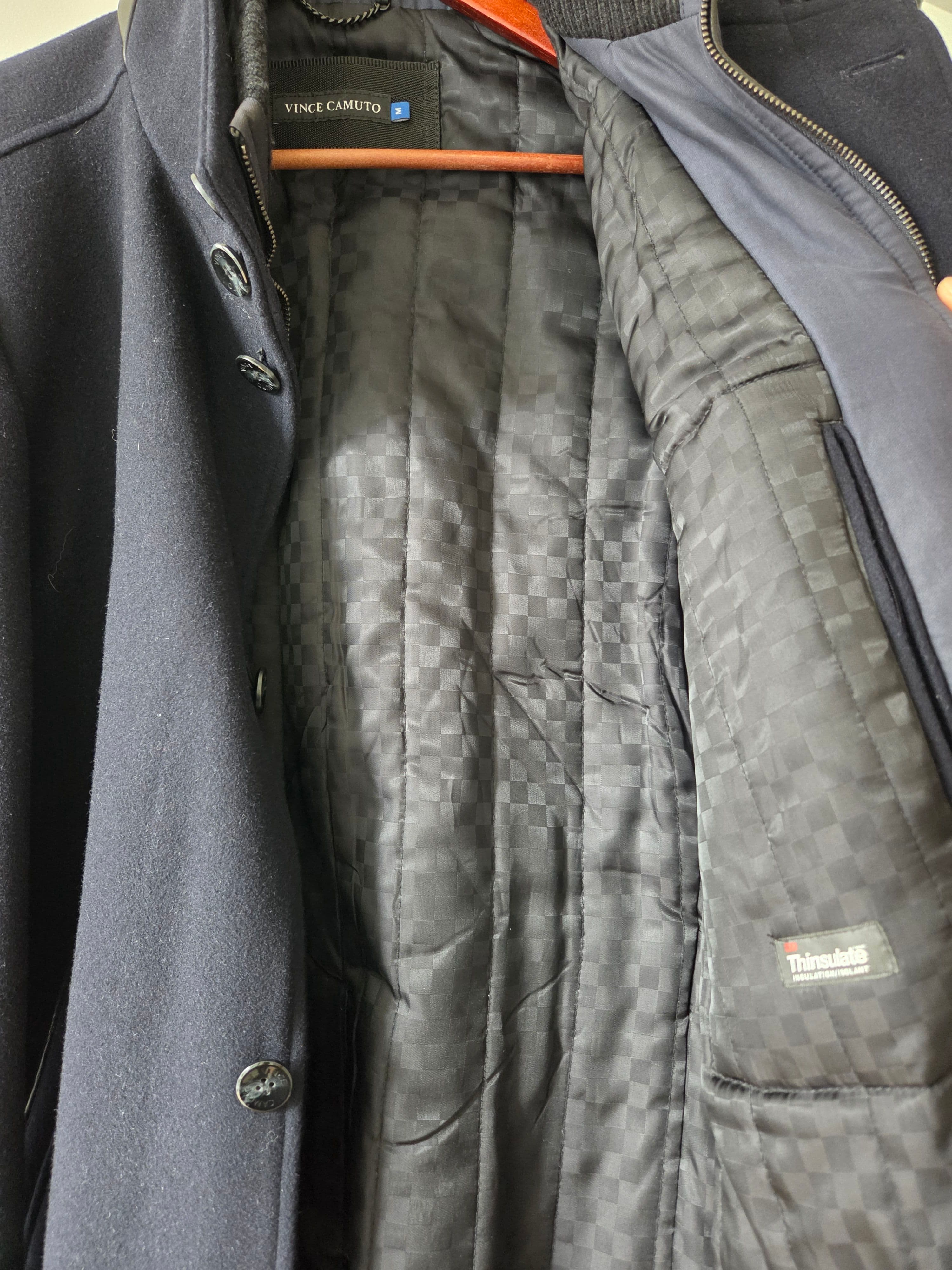 Mens Navy heavy business coat, photo 3 of 3