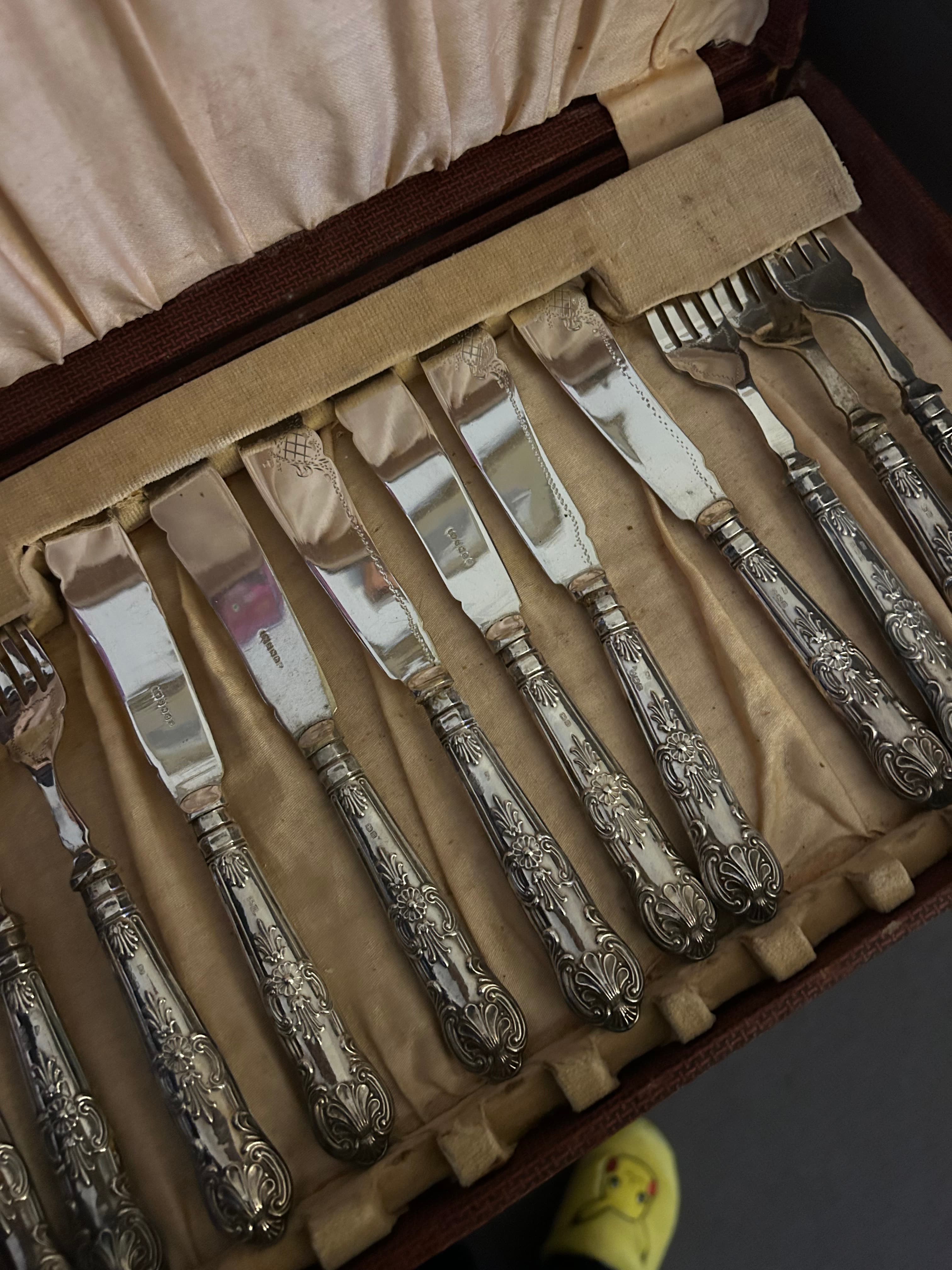 Silver Vintage Fish Cutlery Set