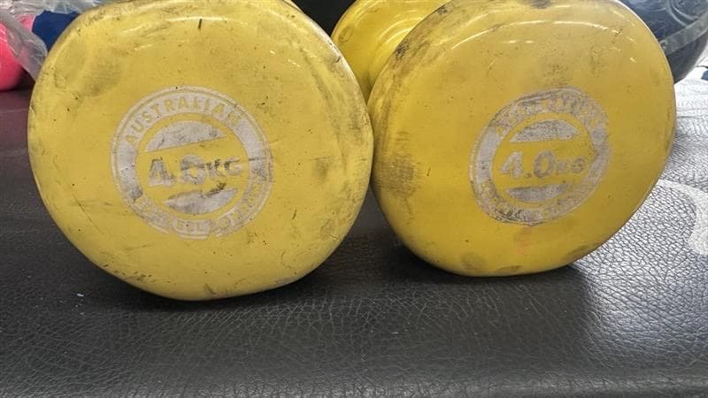 Yellow Vinyl Dumbbells, photo 2 of 2