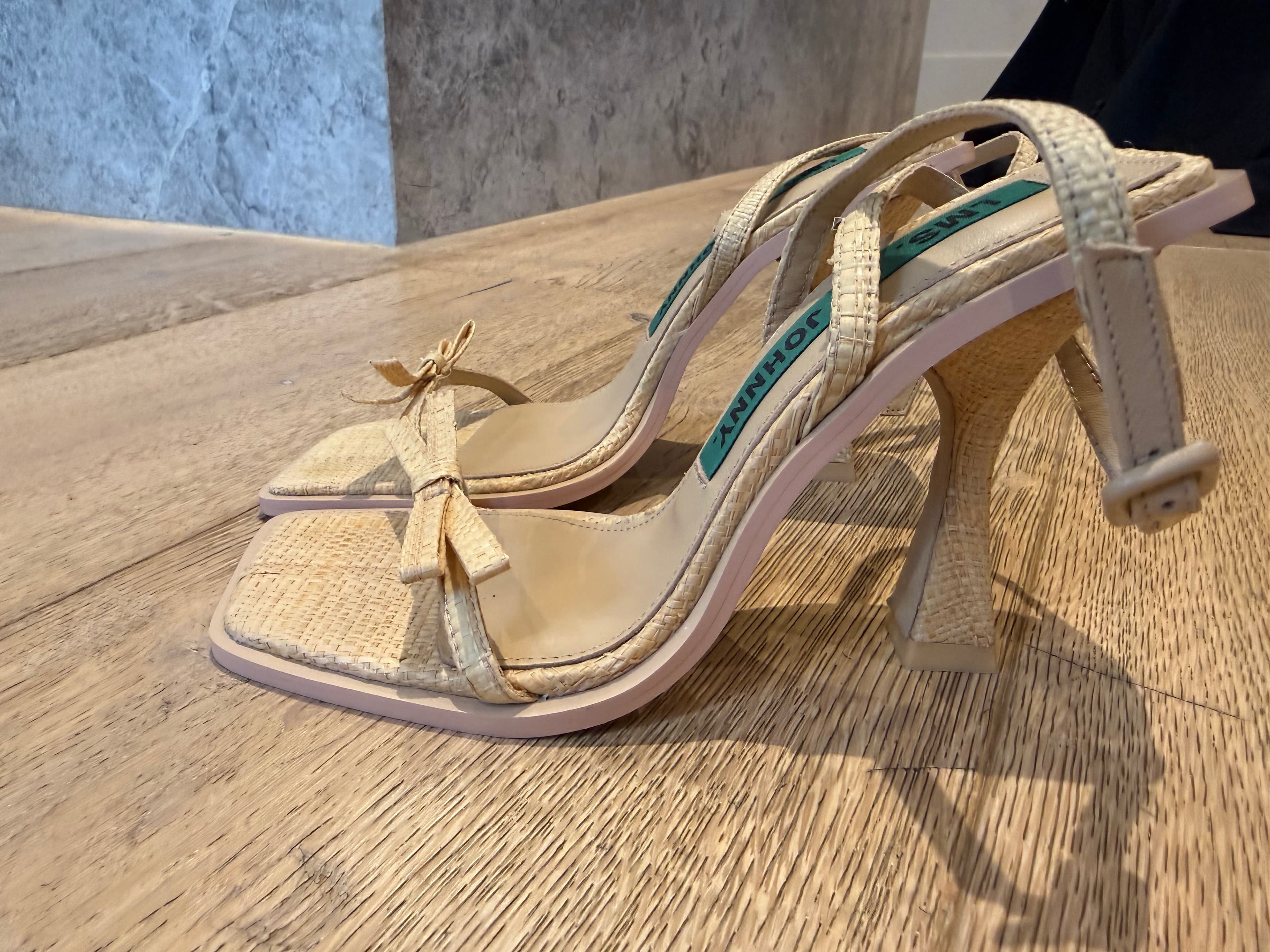 BY JOHNNY Mia Raffia High Heel Sandals, photo 2 of 3