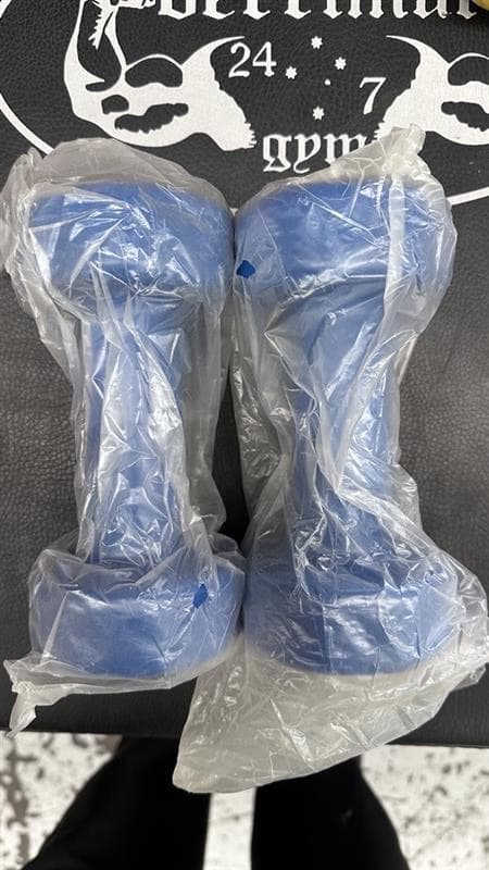 Blue Vinyl Dumbbells, photo 2 of 3