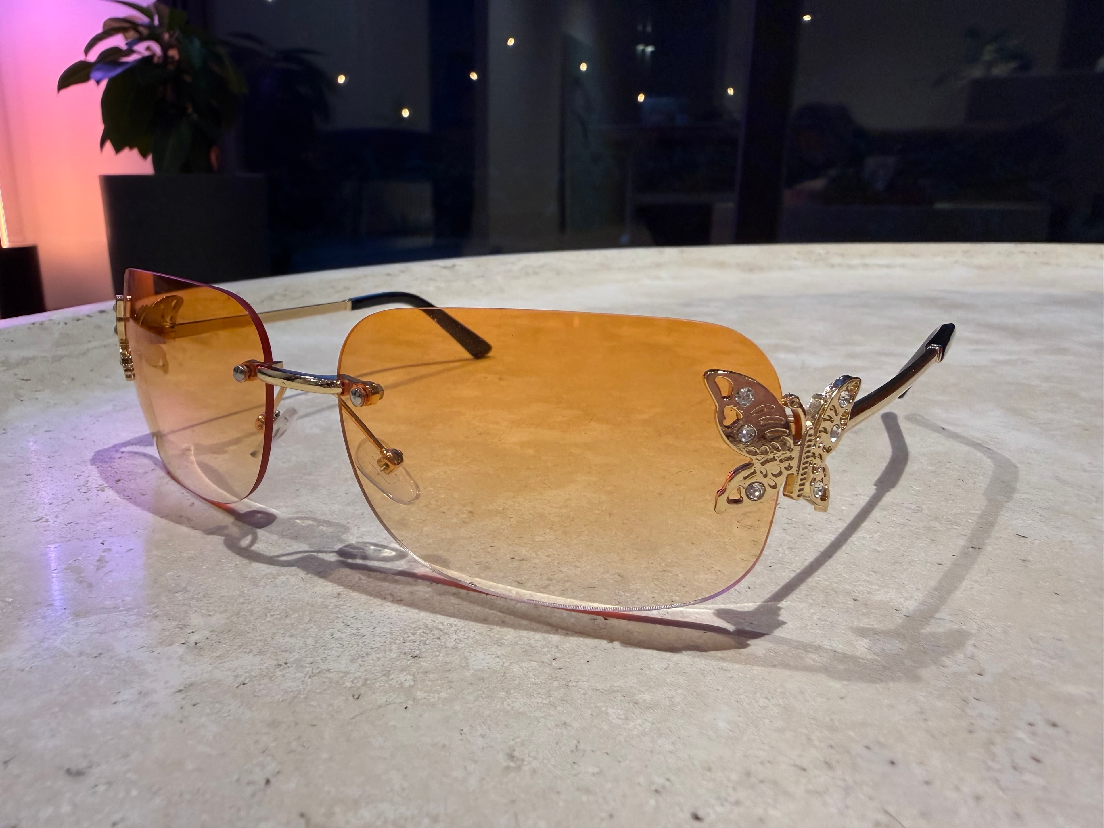 Orange Rimless Sunglasses, photo 1 of 1